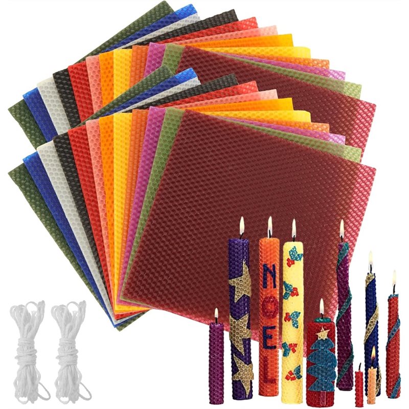 Candle Making Kit Beeswax - 24 hojas de cera de abejas