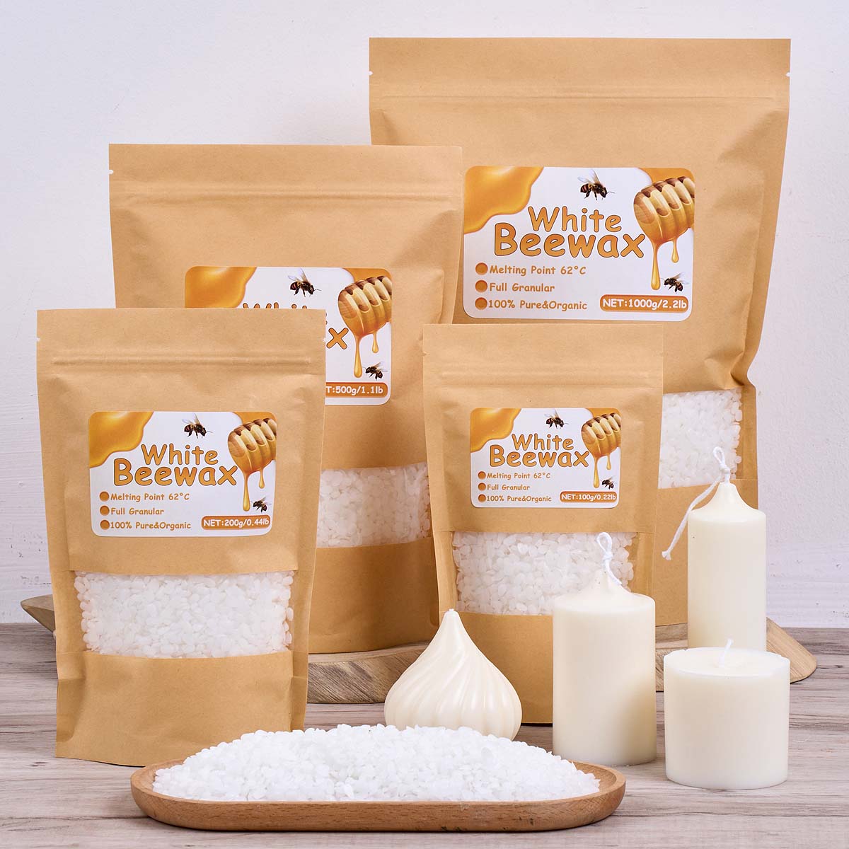 Cera de abejas blanca de 1000g - Candle Making Kit Beeswax reseña y precio